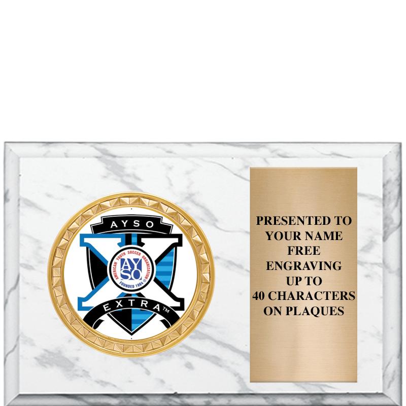 6" X 4" WHITE MBL INSERT PLQ