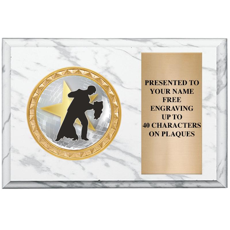 6" X 4" WHITE MBL INSERT PLQ