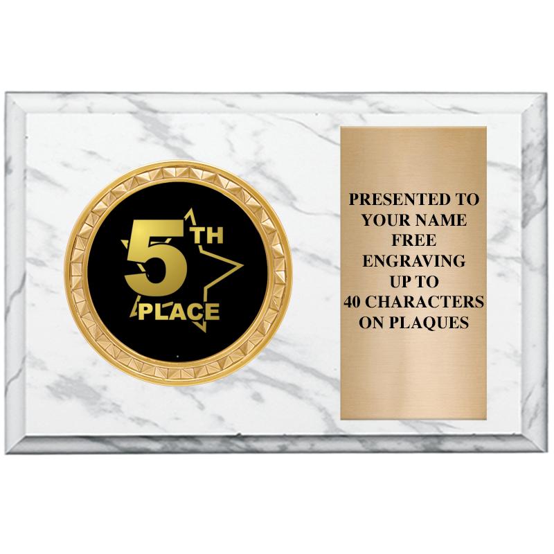 6" X 4" WHITE MBL INSERT PLQ