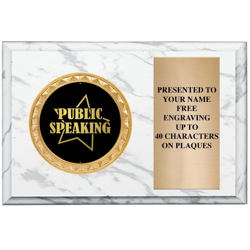 6" X 4" WHITE MBL INSERT PLQ