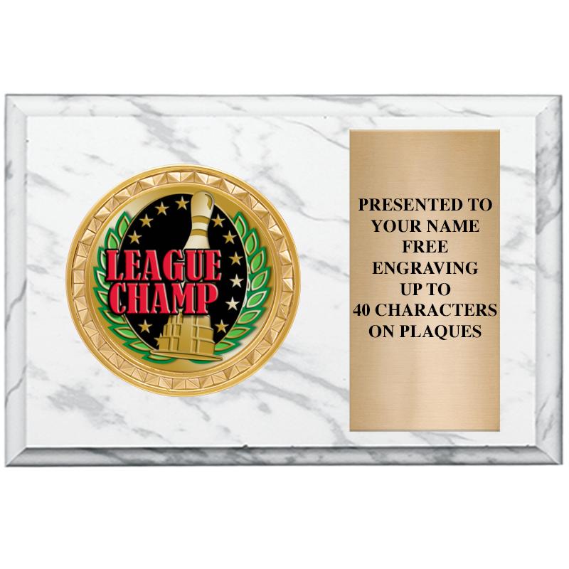 6" X 4" WHITE MBL INSERT PLQ