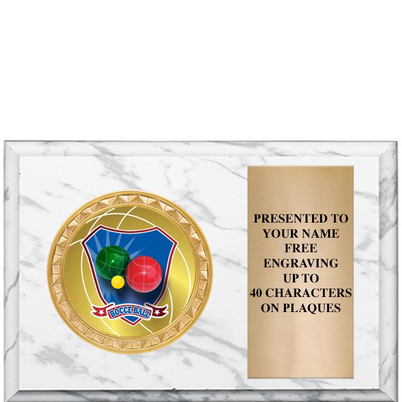 6" X 4" WHITE MBL INSERT PLQ