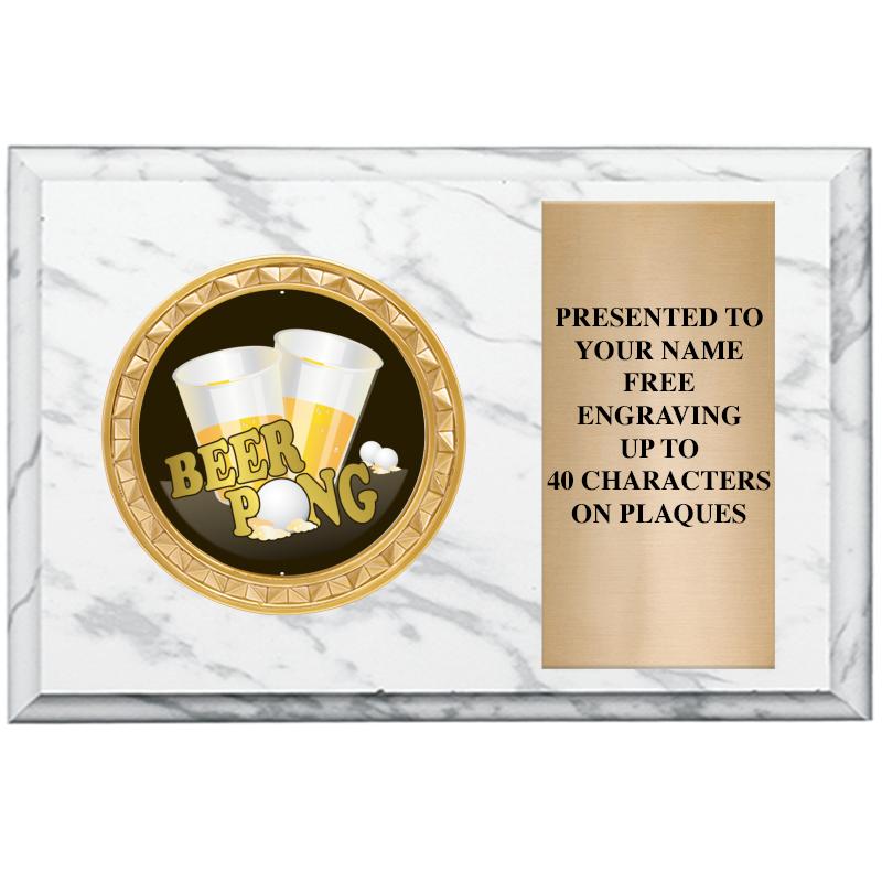 6" X 4" WHITE MBL INSERT PLQ