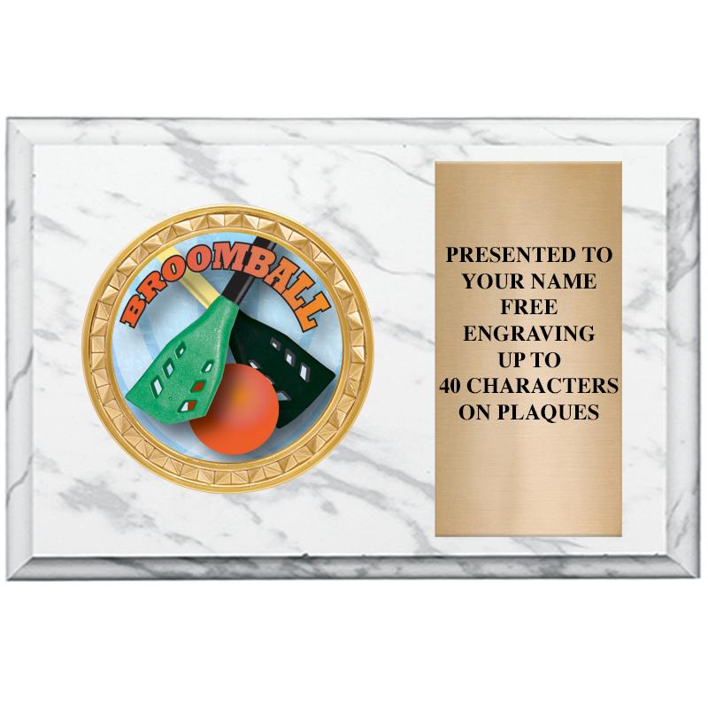 6" X 4" WHITE MBL INSERT PLQ