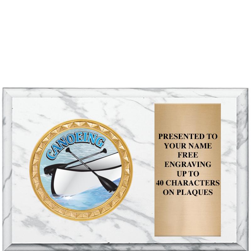 6" X 4" WHITE MBL INSERT PLQ