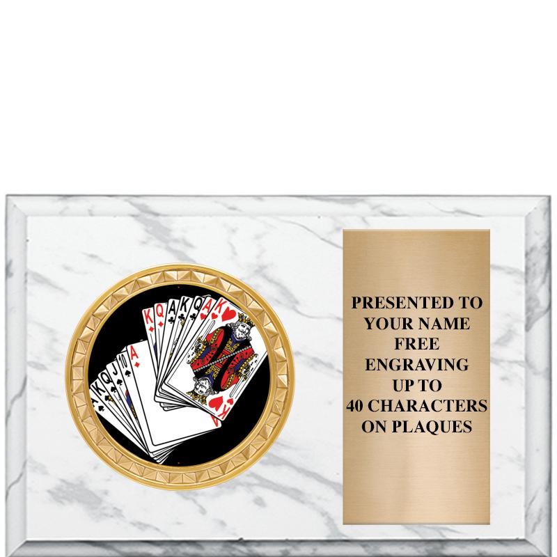 6" X 4" WHITE MBL INSERT PLQ