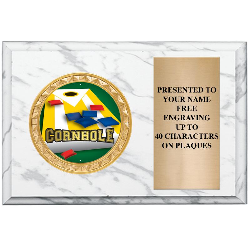 6" X 4" WHITE MBL INSERT PLQ