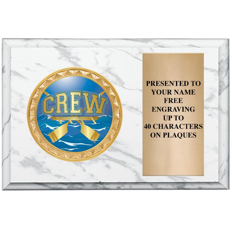 6" X 4" WHITE MBL INSERT PLQ