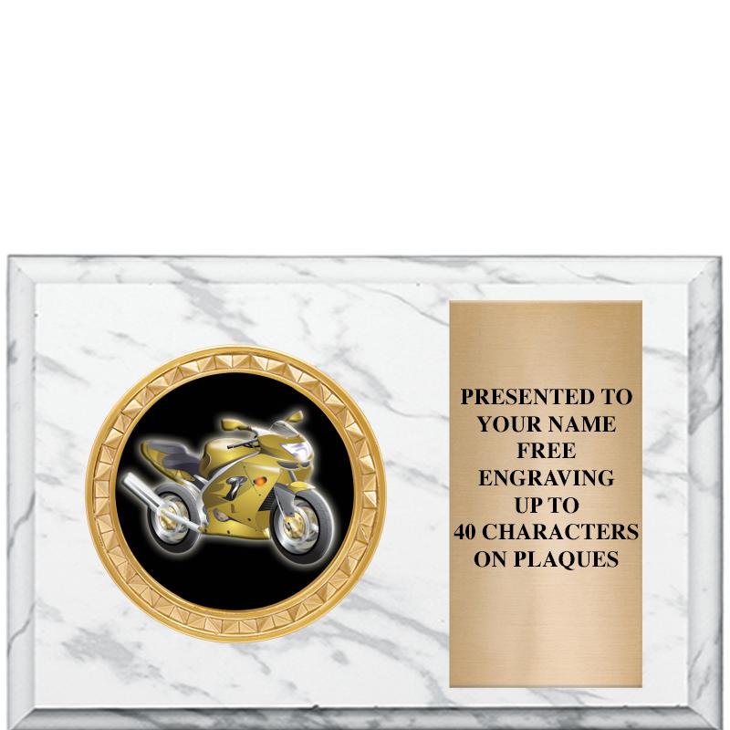 6" X 4" WHITE MBL INSERT PLQ