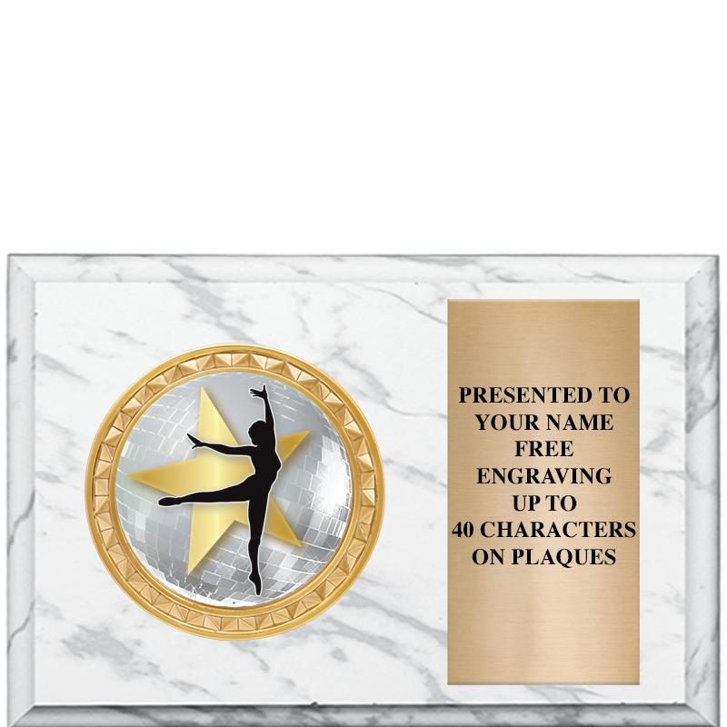 6" X 4" WHITE MBL INSERT PLQ