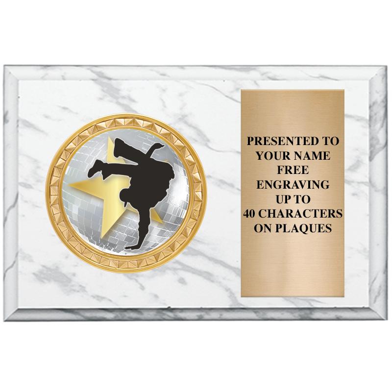 6" X 4" WHITE MBL INSERT PLQ