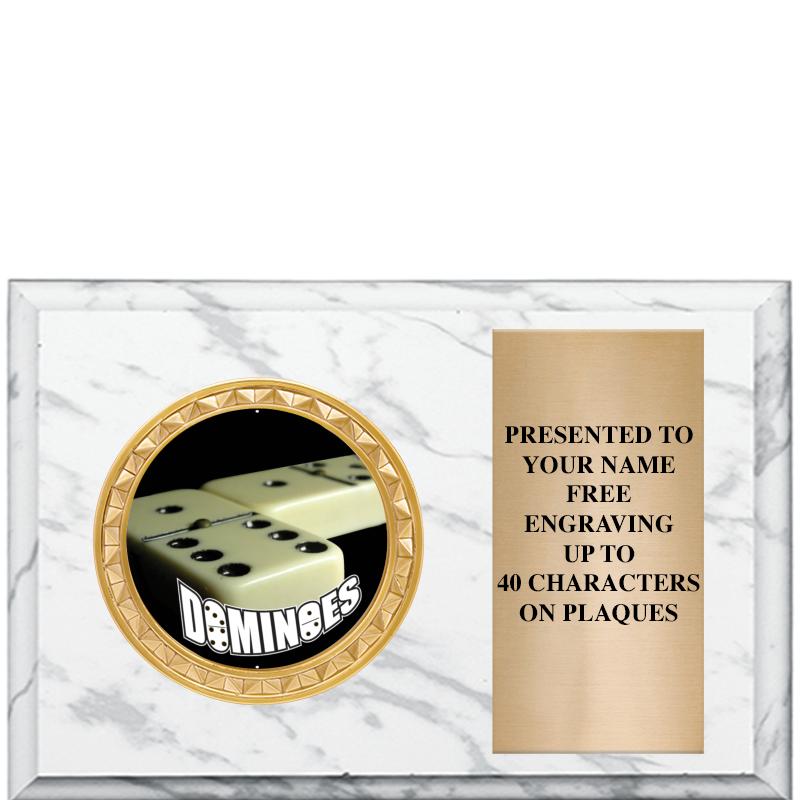 6" X 4" WHITE MBL INSERT PLQ