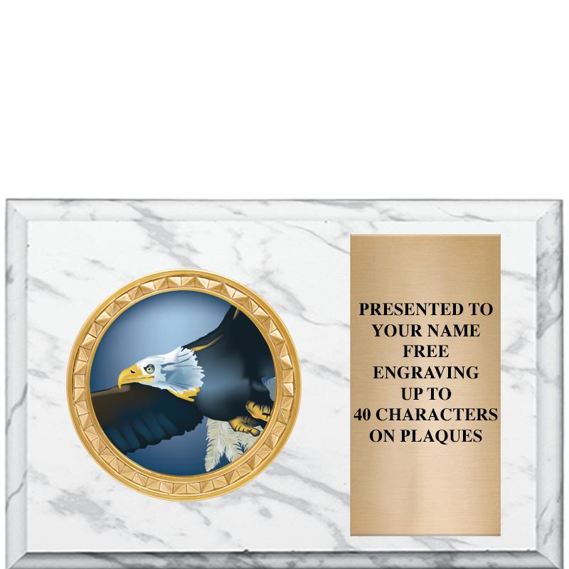 6" X 4" WHITE MBL INSERT PLQ