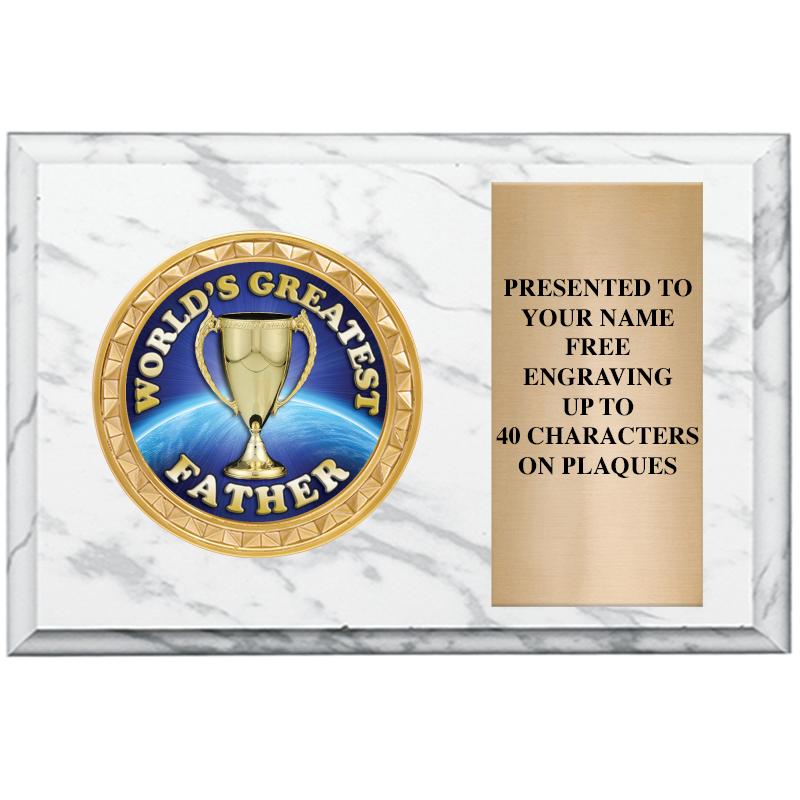 6" X 4" WHITE MBL INSERT PLQ