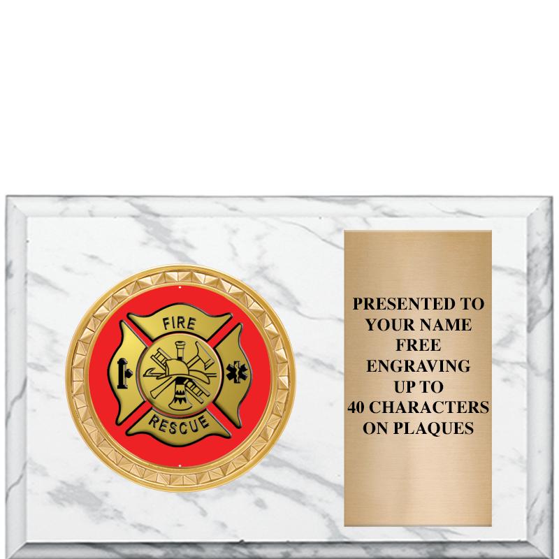 6" X 4" WHITE MBL INSERT PLQ