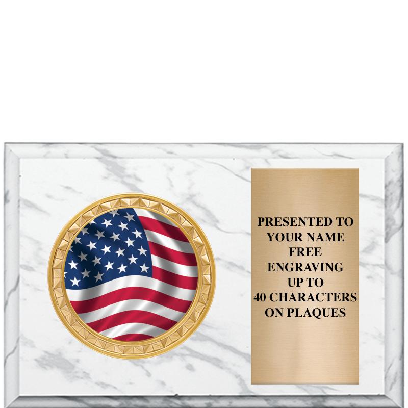 6" X 4" WHITE MBL INSERT PLQ