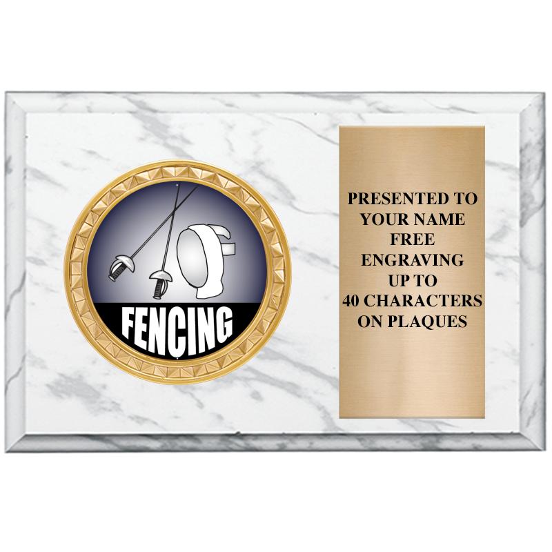 6" X 4" WHITE MBL INSERT PLQ