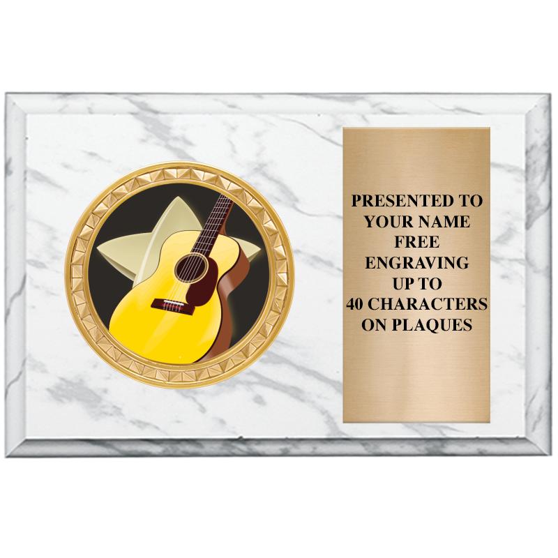 6" X 4" WHITE MBL INSERT PLQ