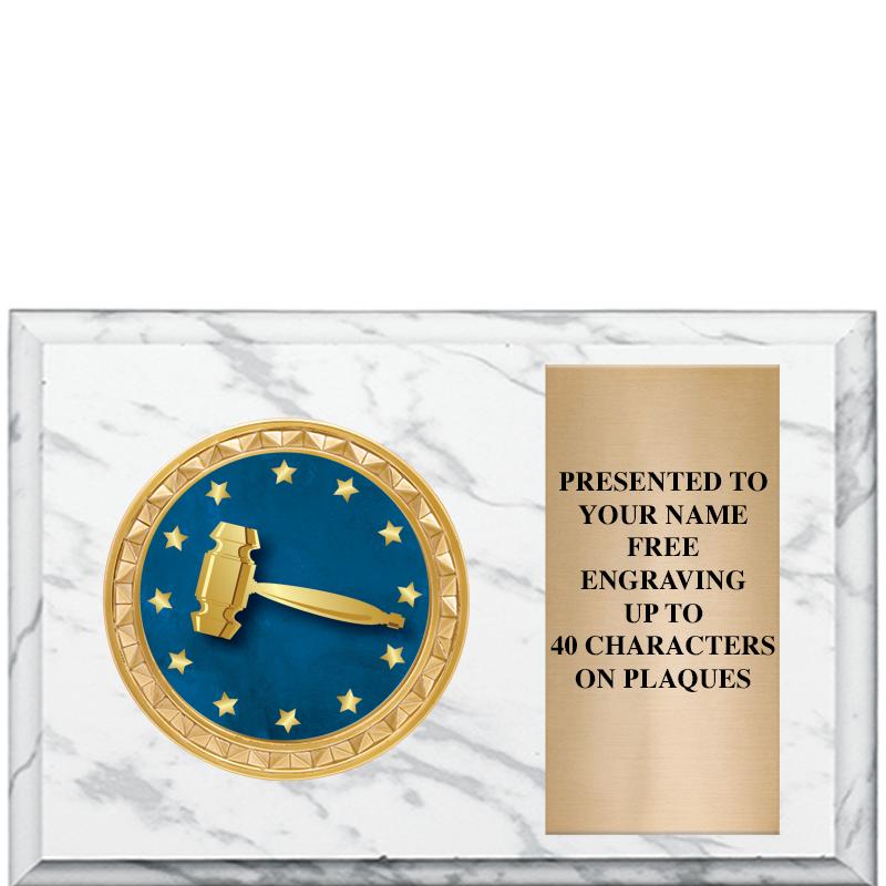 6" X 4" WHITE MBL INSERT PLQ