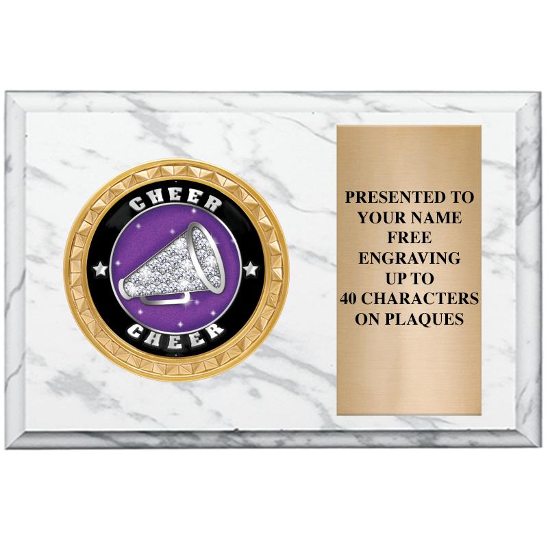 6" X 4" WHITE MBL INSERT PLQ