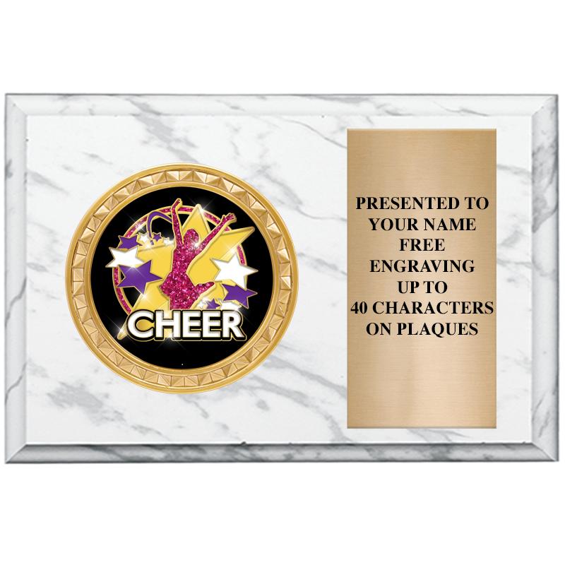 6" X 4" WHITE MBL INSERT PLQ