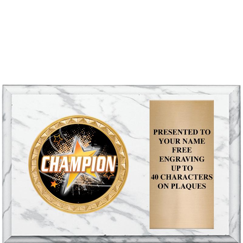 6" X 4" WHITE MBL INSERT PLQ