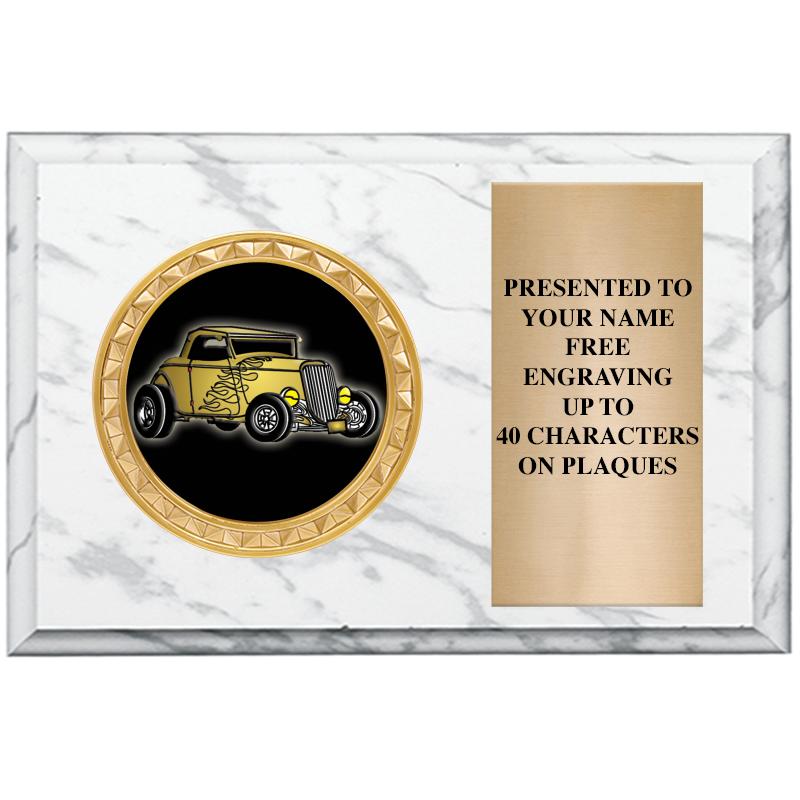 6" X 4" WHITE MBL INSERT PLQ