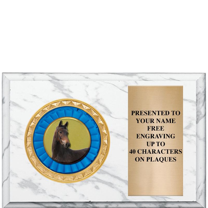 6" X 4" WHITE MBL INSERT PLQ