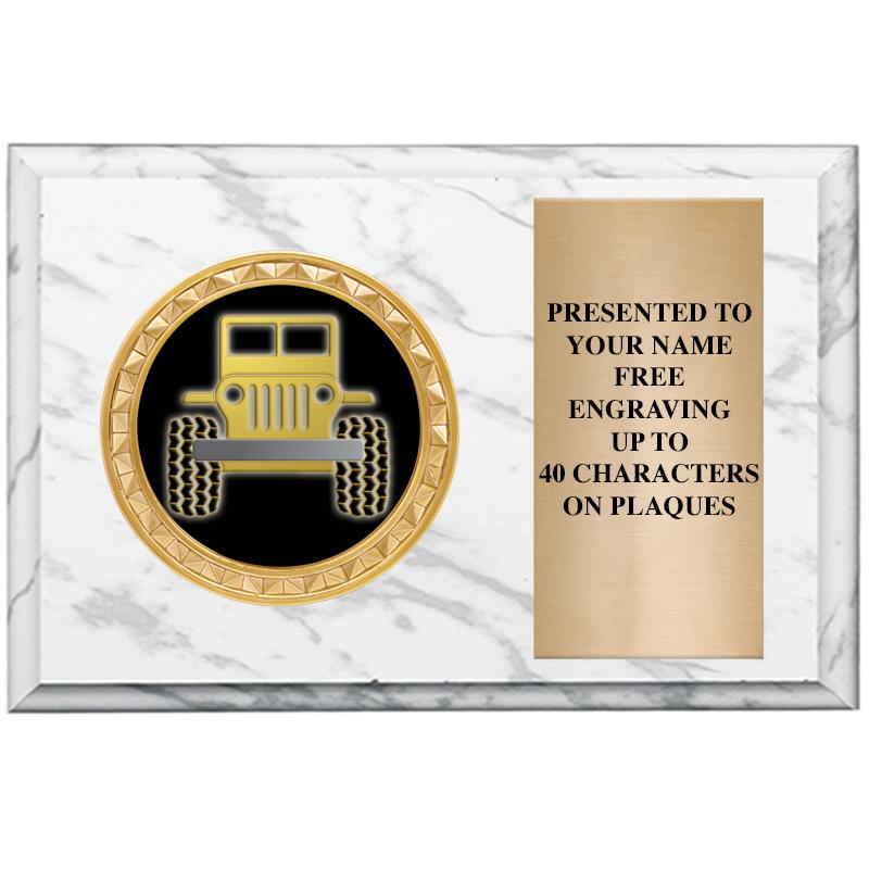 6" X 4" WHITE MBL INSERT PLQ