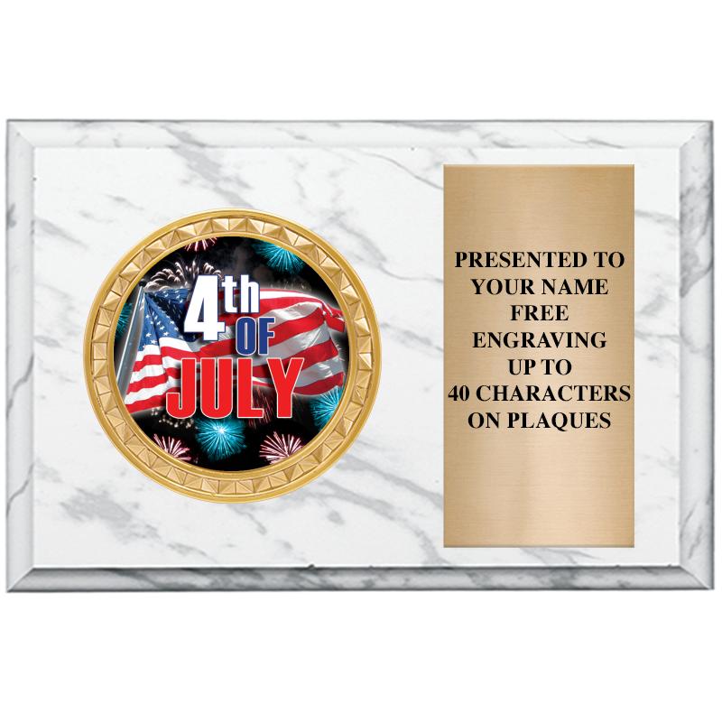 6" X 4" WHITE MBL INSERT PLQ