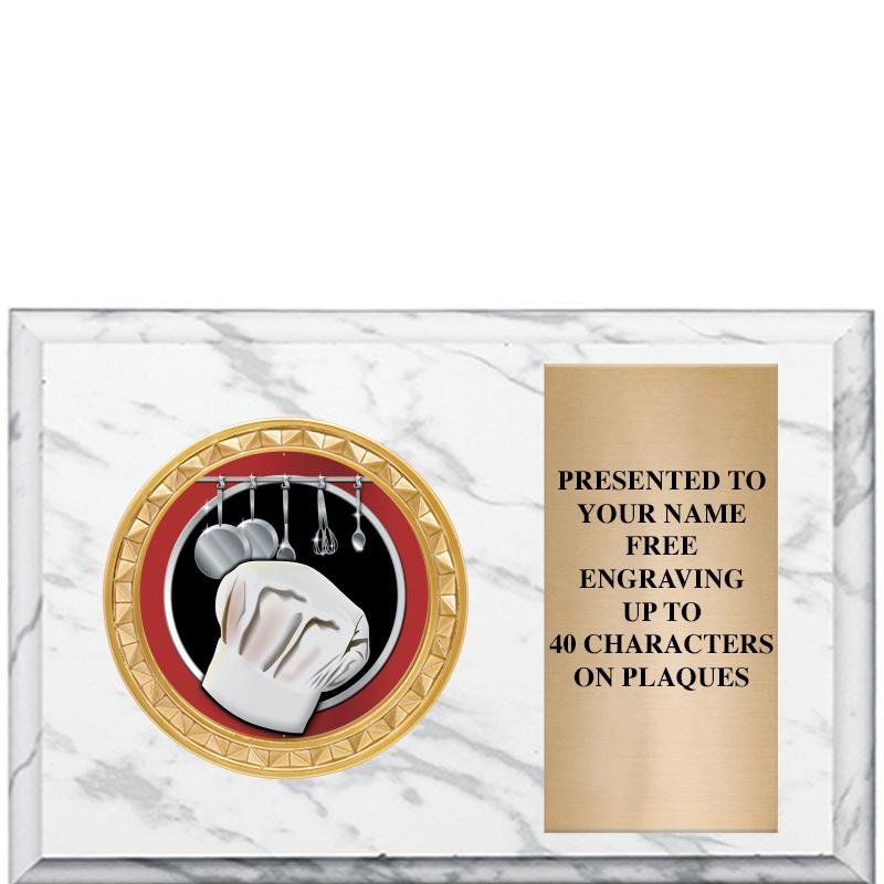 6" X 4" WHITE MBL INSERT PLQ