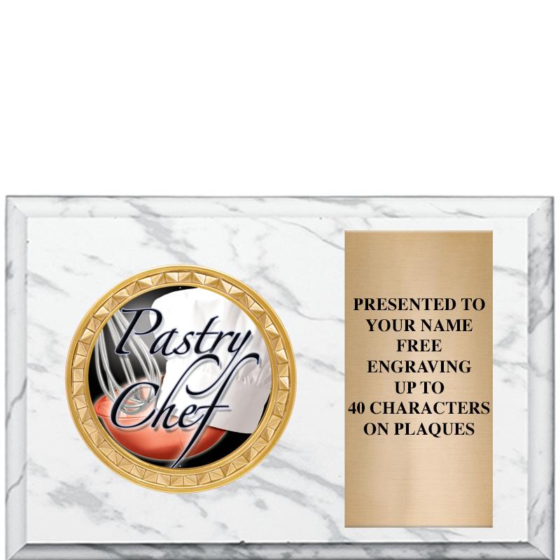 6" X 4" WHITE MBL INSERT PLQ