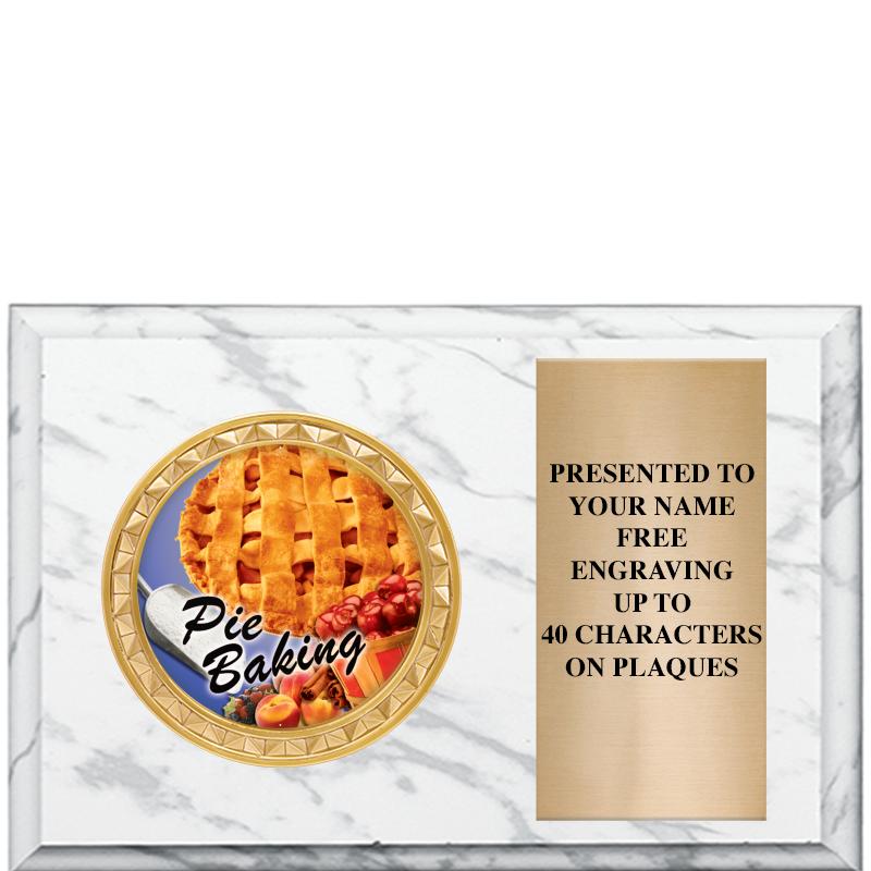 6" X 4" WHITE MBL INSERT PLQ