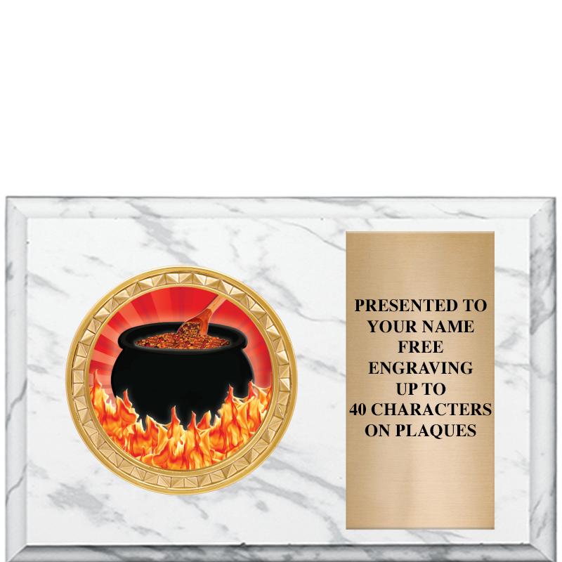 6" X 4" WHITE MBL INSERT PLQ