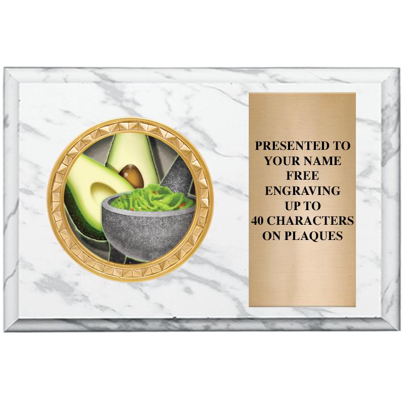 6" X 4" WHITE MBL INSERT PLQ