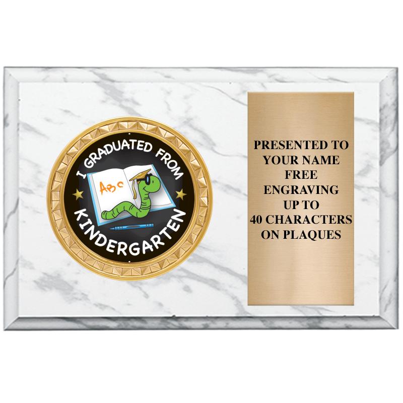 6" X 4" WHITE MBL INSERT PLQ