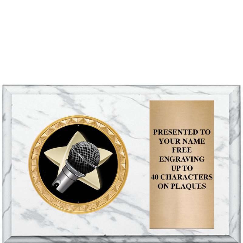 6" X 4" WHITE MBL INSERT PLQ