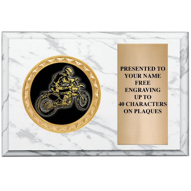 6" X 4" WHITE MBL INSERT PLQ