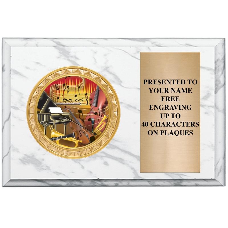 6" X 4" WHITE MBL INSERT PLQ