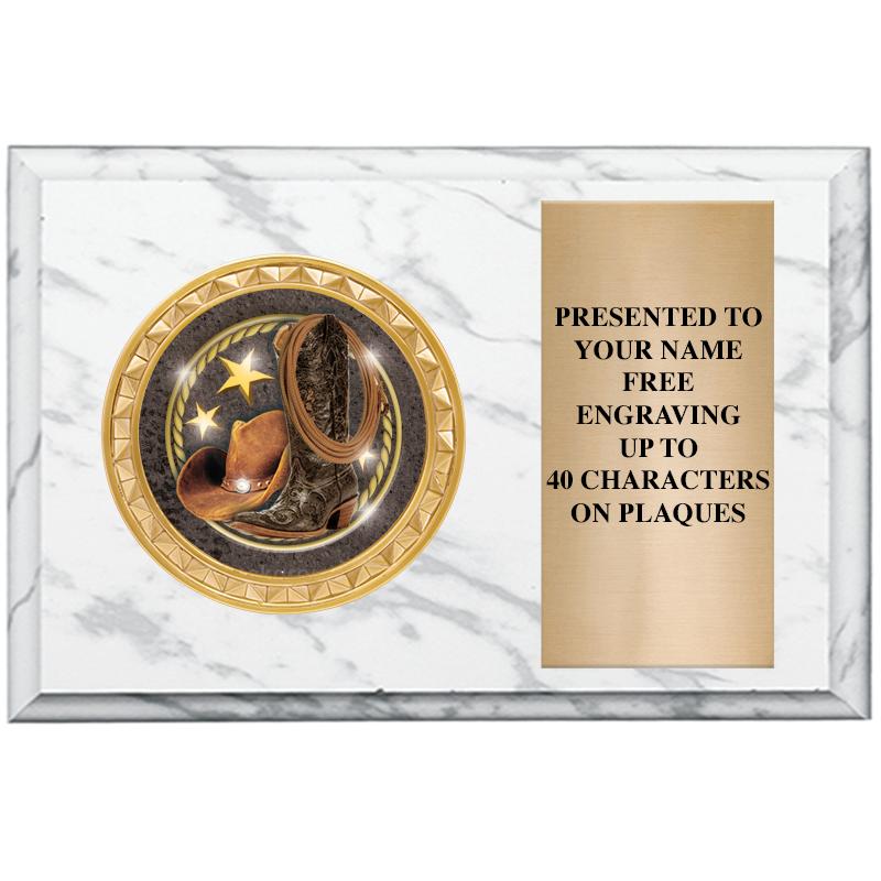 6" X 4" WHITE MBL INSERT PLQ