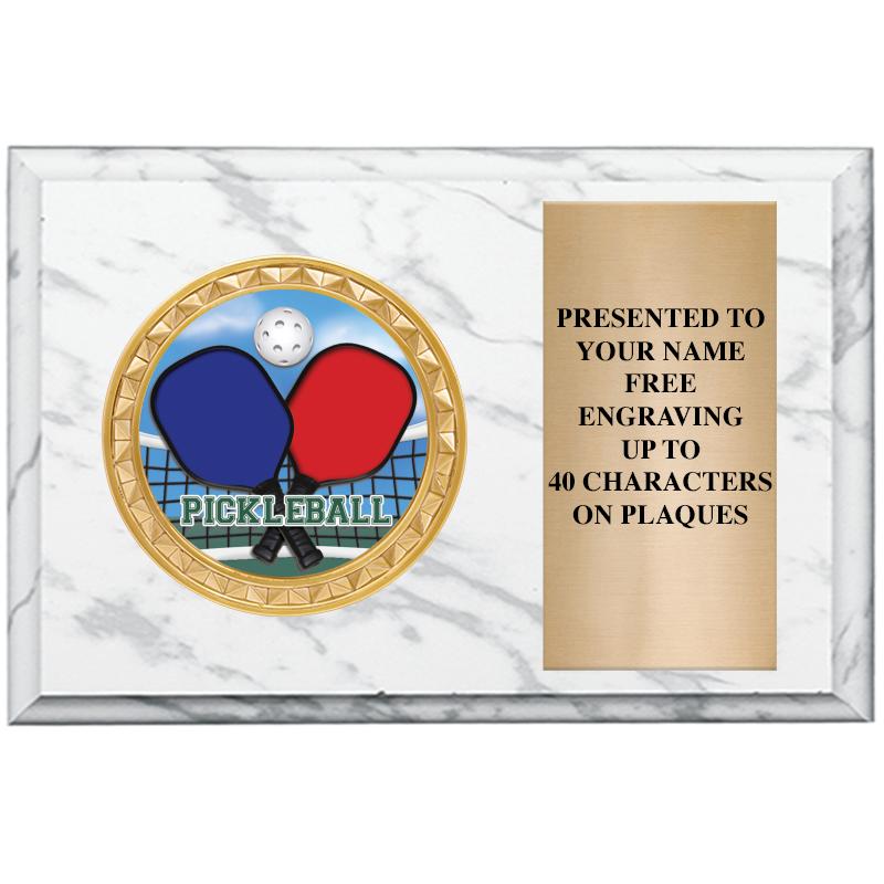 6" X 4" WHITE MBL INSERT PLQ