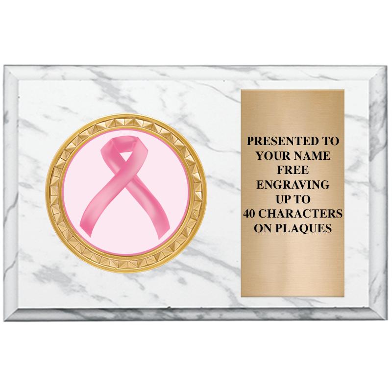 6" X 4" WHITE MBL INSERT PLQ