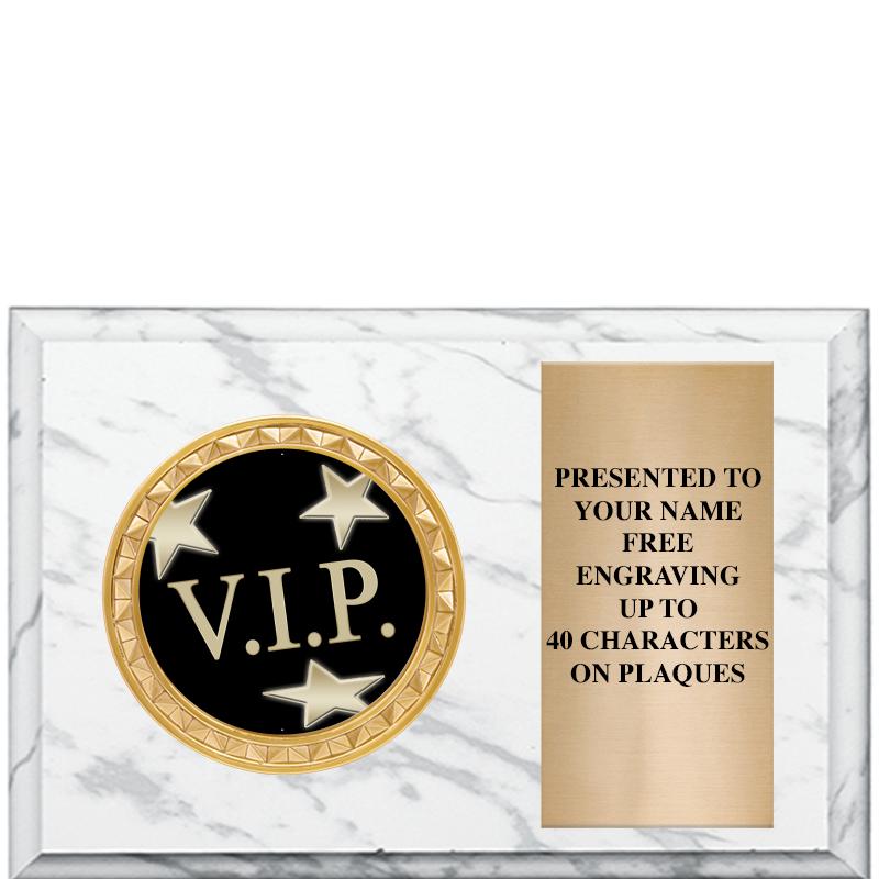 6" X 4" WHITE MBL INSERT PLQ