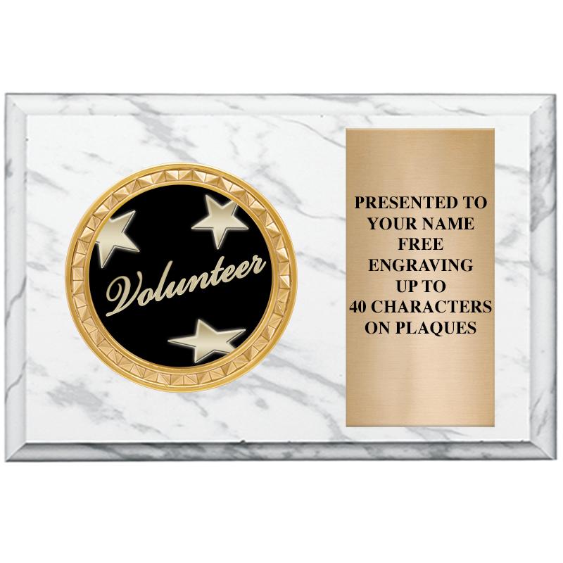 6" X 4" WHITE MBL INSERT PLQ