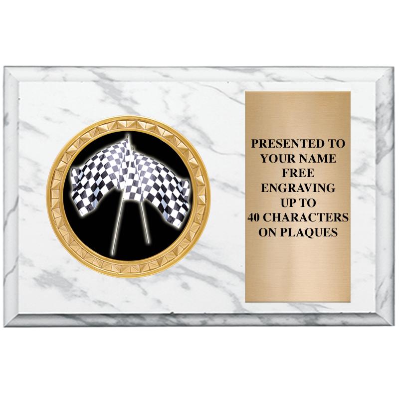 6" X 4" WHITE MBL INSERT PLQ