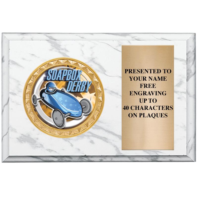 6" X 4" WHITE MBL INSERT PLQ