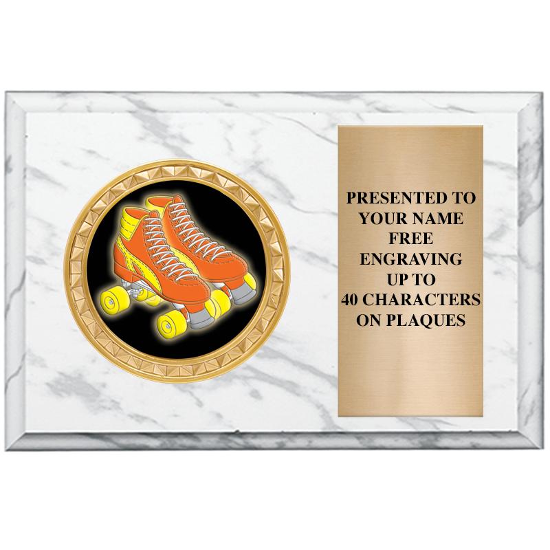 6" X 4" WHITE MBL INSERT PLQ