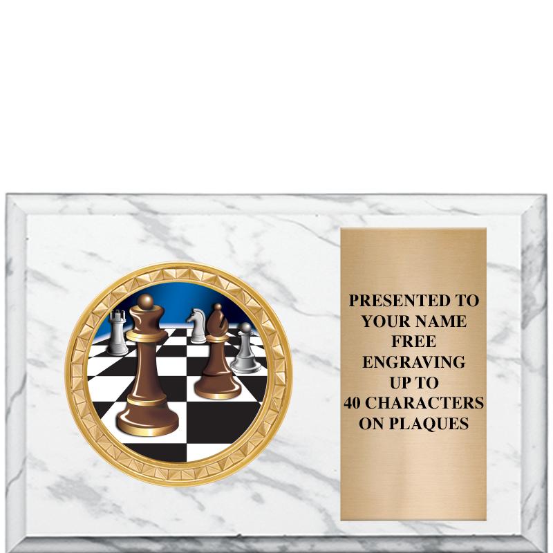 6" X 4" WHITE MBL INSERT PLQ