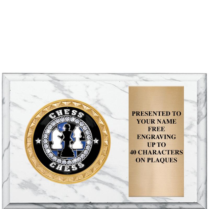 6" X 4" WHITE MBL INSERT PLQ