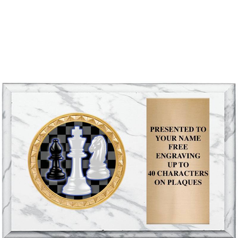 6" X 4" WHITE MBL INSERT PLQ